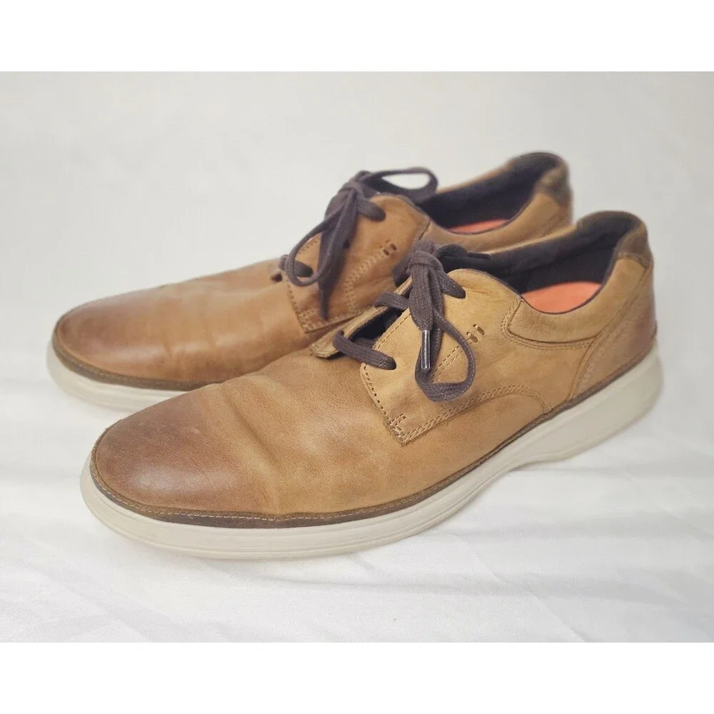 Rockport Men's Dressports 2 Go Plain Toe Oxford Shoes - Size 10 - New Caramel